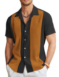 Men's slim fit Hawaiian short sleeve shirt in a digitally printed pattern.