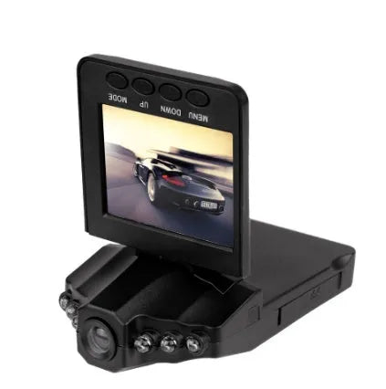 H198 car dash camera with 2.4-inch screen showing infrared night vision recording capability