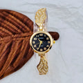 Stainless steel ladies watch with round dial on metal strap with Vachette clasp