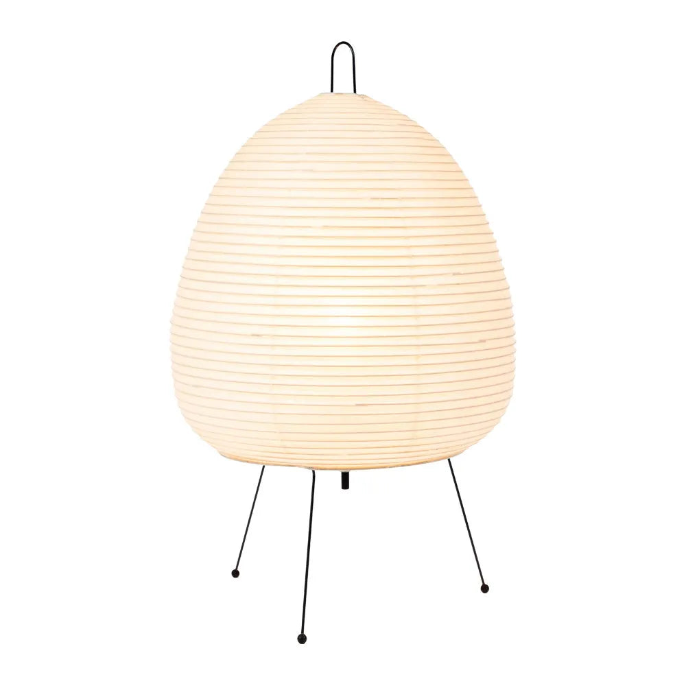 Japanese style rice paper table lamp with handmade shade and aluminium base