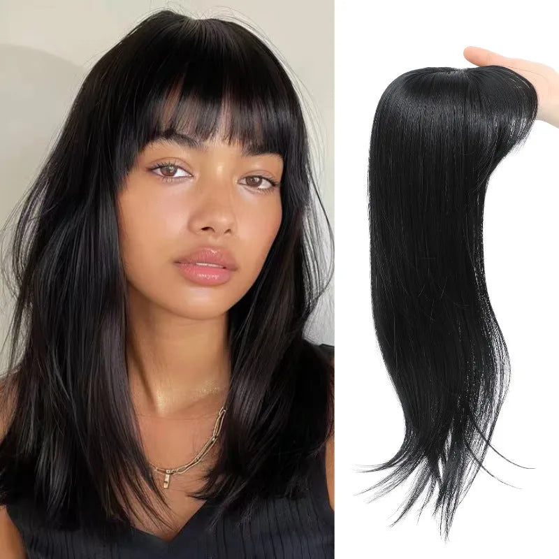 Synthetic high temperature fibre wig hairpiece with inner buckle clip system in one of six colour styles