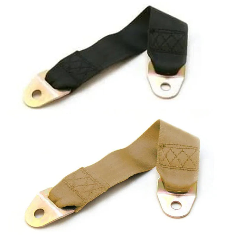 Polyester door fixing belt with metal screws and nuts for universal door latching and stopping.