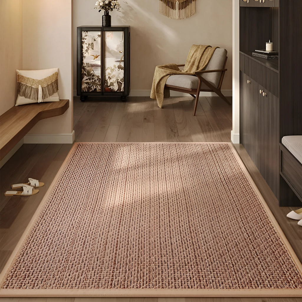 Linen doormat in solid colour at 60x90cm, available in gray, black, or brown options