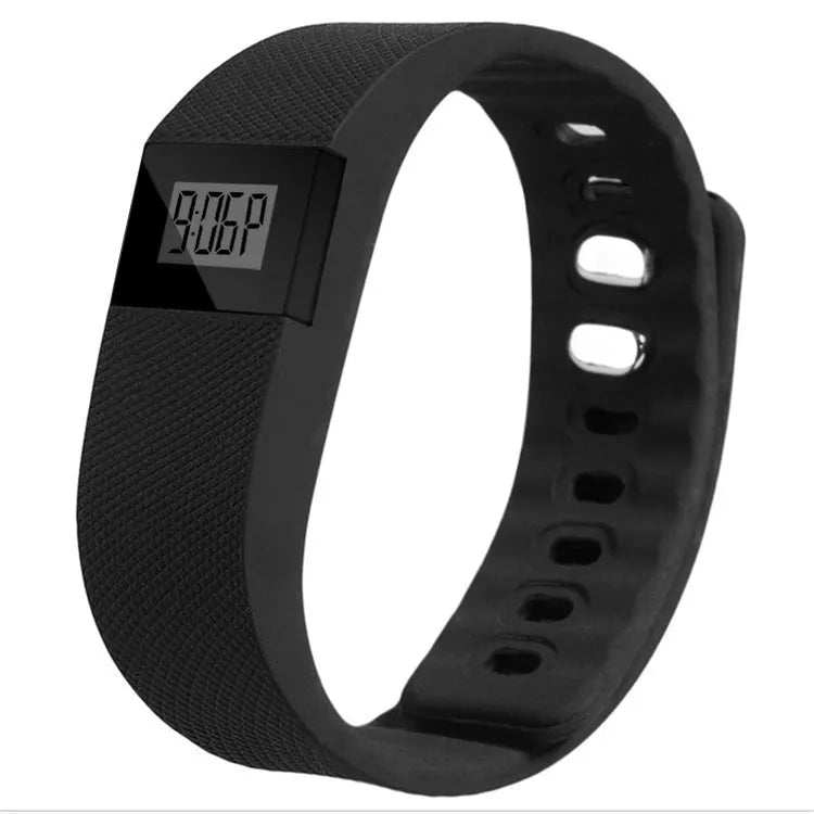 Plastic and ABS bracelet pedometer in choice of colours on a wrist