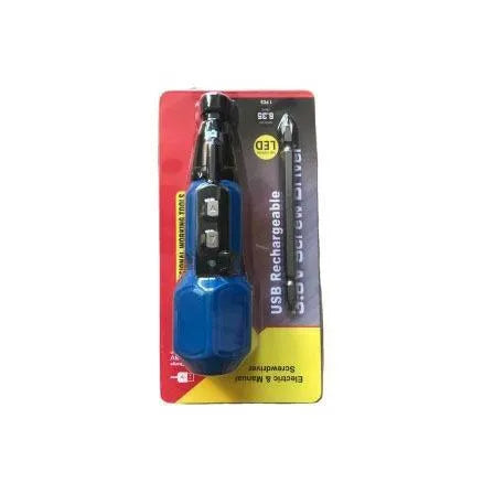 Alloy steel straight handle electric screwdriver with black and blue colour options