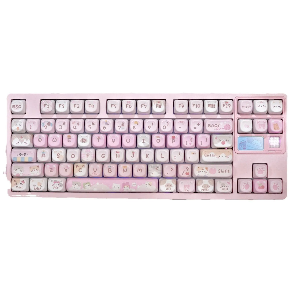 MOA Height five-sided sublimation pink cartoon keycap set for mechanical keyboards