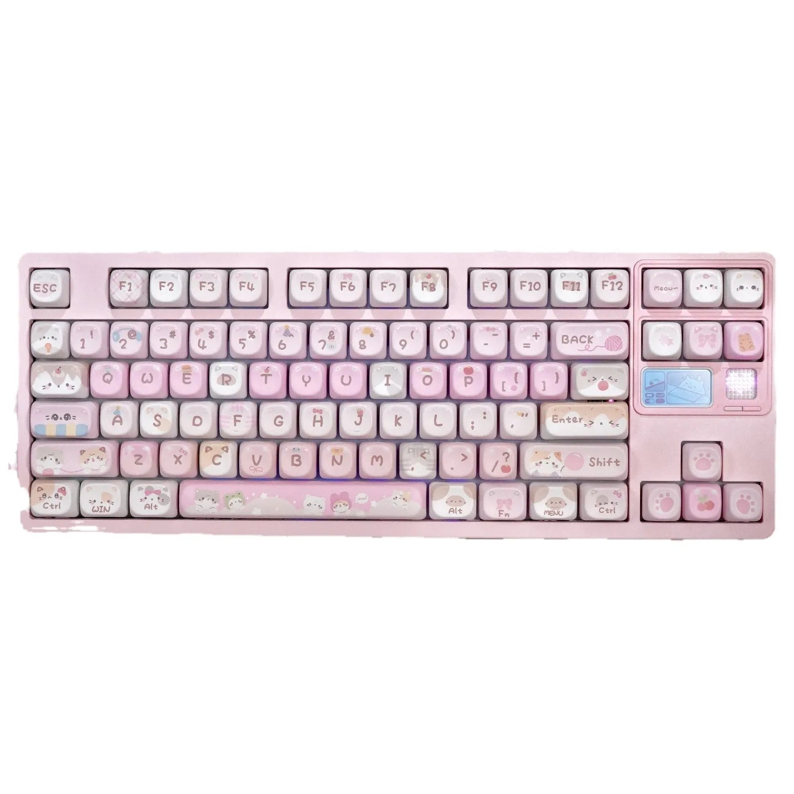 MOA Height five-sided sublimation pink cartoon keycap set for mechanical keyboards