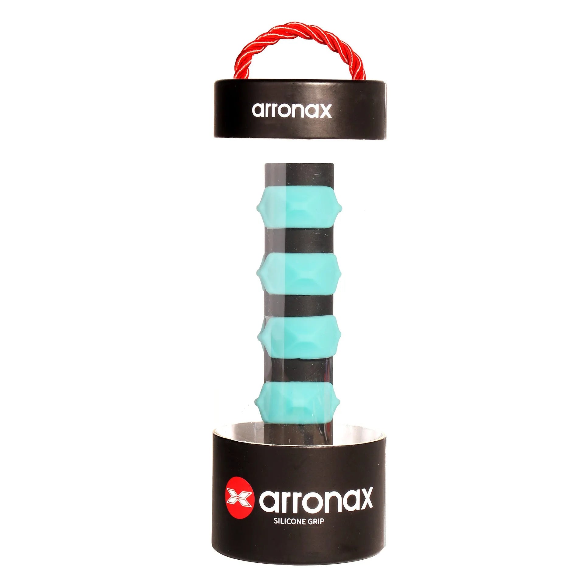 Peak silicone racket hand rubber buckle in multiple colours showing 17.6cm measurement