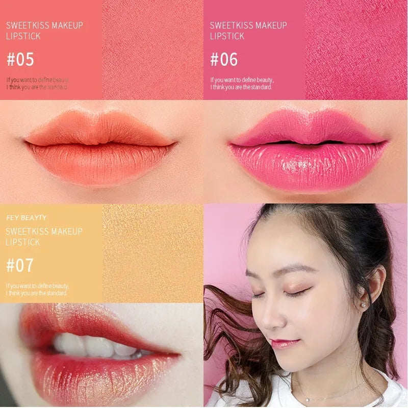 Fey Beauty moisturising lipstick in cameo brown nude shade with non-fading, no-transfer formula