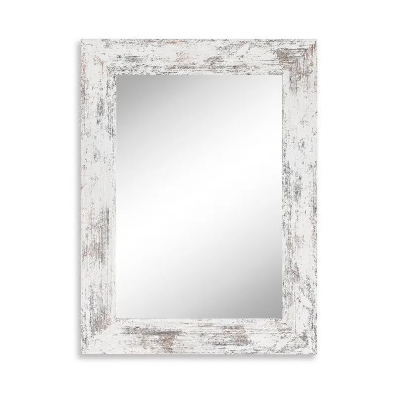 Wall-mounted modern pastoral bathroom mirror in Little White with retro Chinese styling