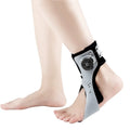 Airbag button ankle support brace in grey colour showing adjustable straps and cushioning