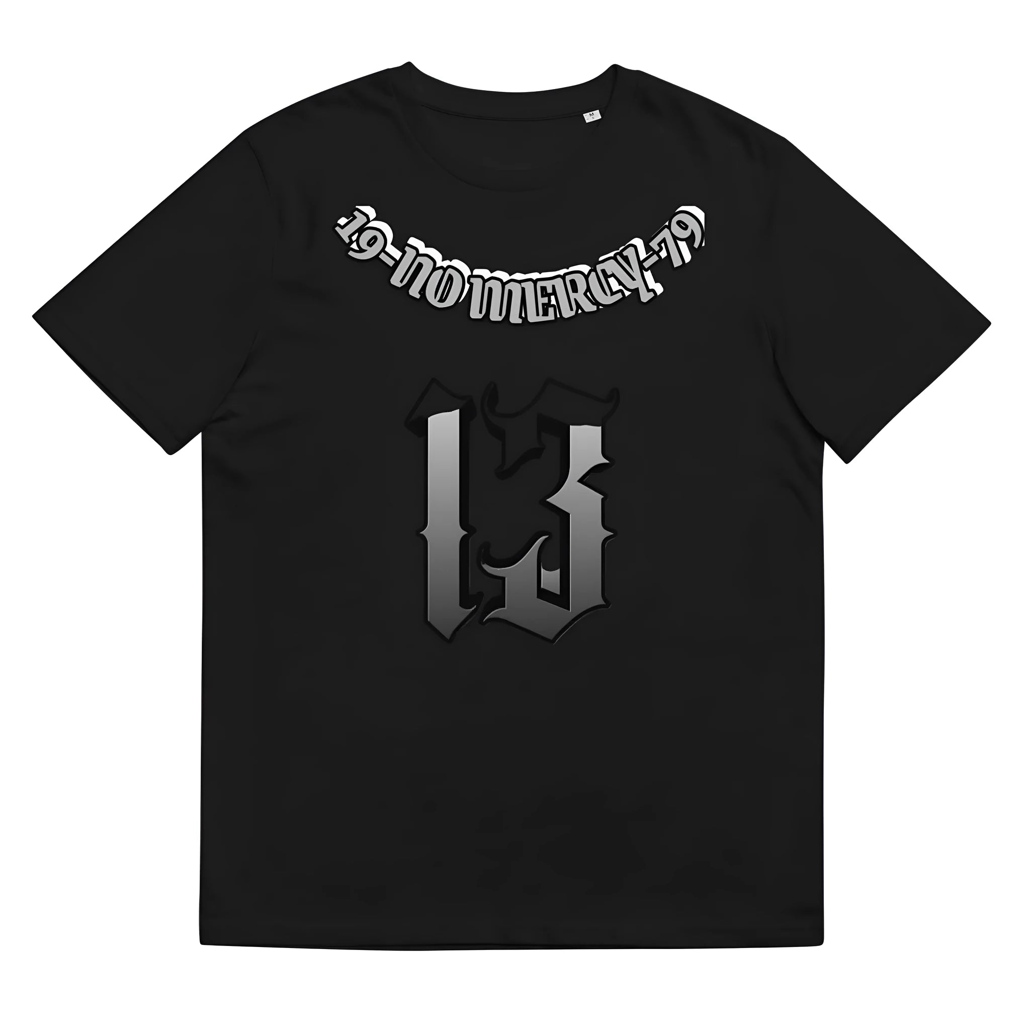 Men's black casual t-shirt with a 3D digital print design, featuring a round neck and short sleeves.
