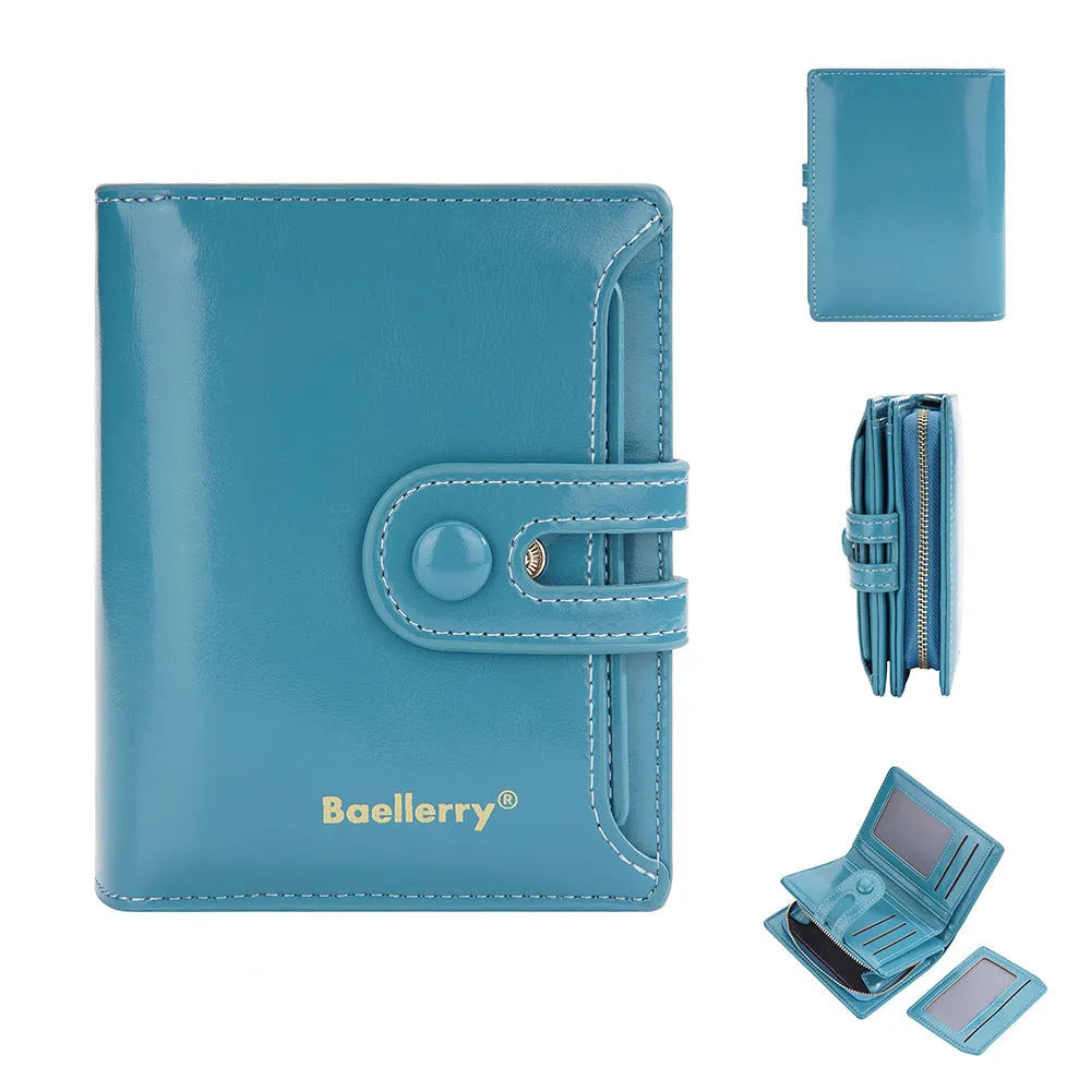 Women's PU leather card holder wallet with polyester lining in multiple colour options