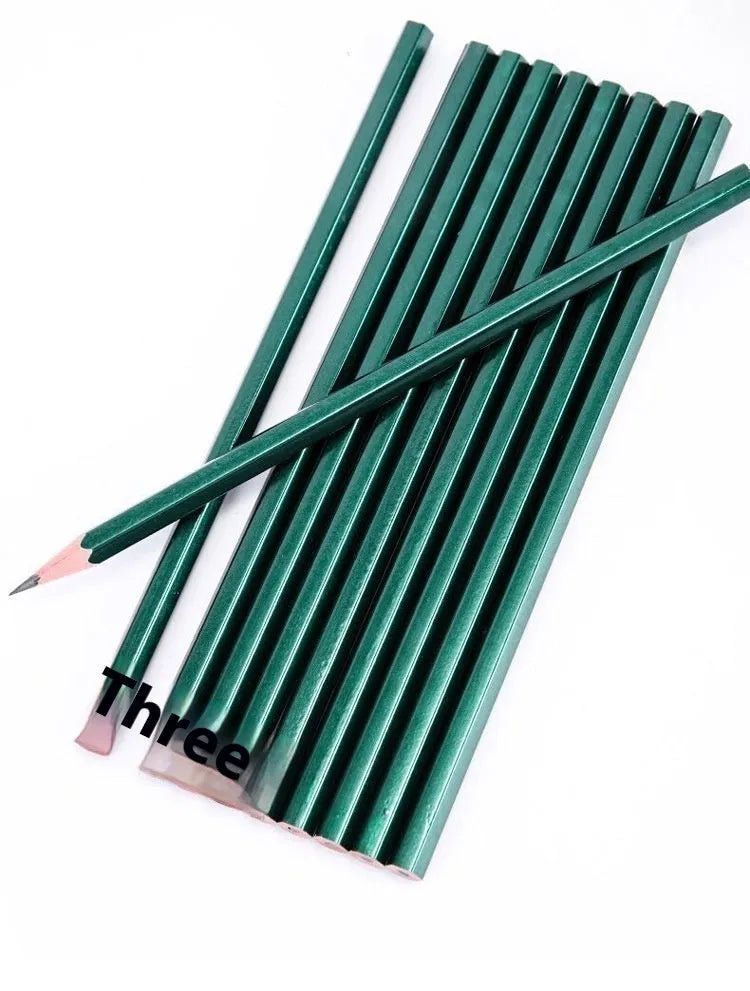 Green Rod box containing ten wooden hexagonal pencils with HB and 2B graphite grades.