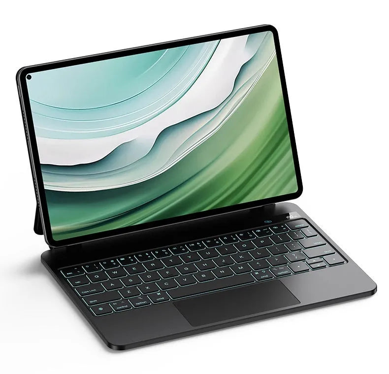 Huawei MatePad 11 magnetic wireless keyboard cover with PC keyboard and PU leather case in black
