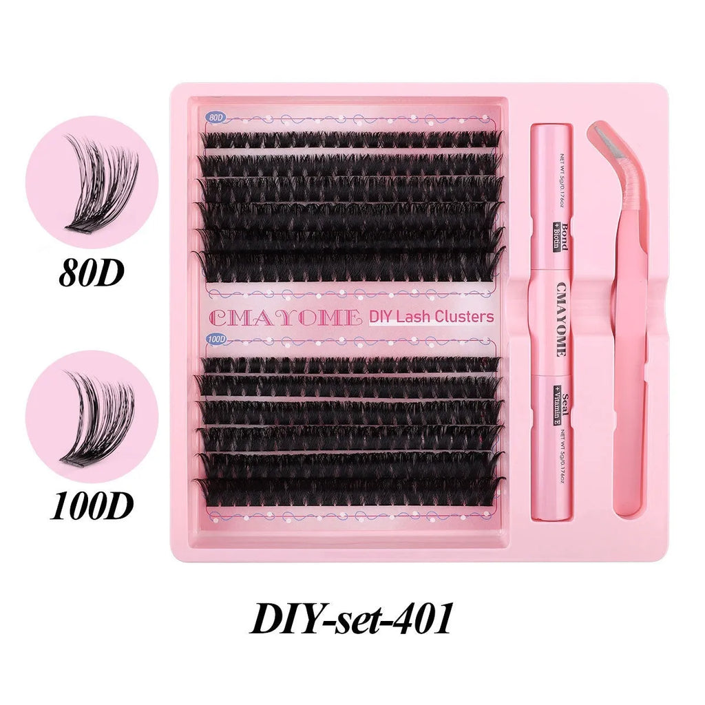 DIY single cluster false eyelashes individual artificial fibre lashes for custom volume