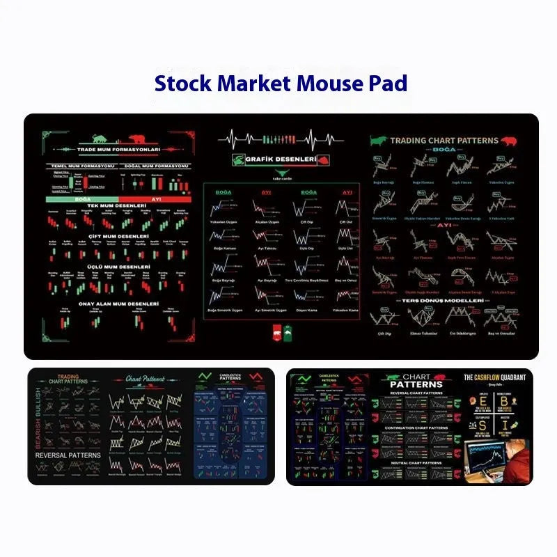 Large black rubber calculator mouse pad on a wooden desk