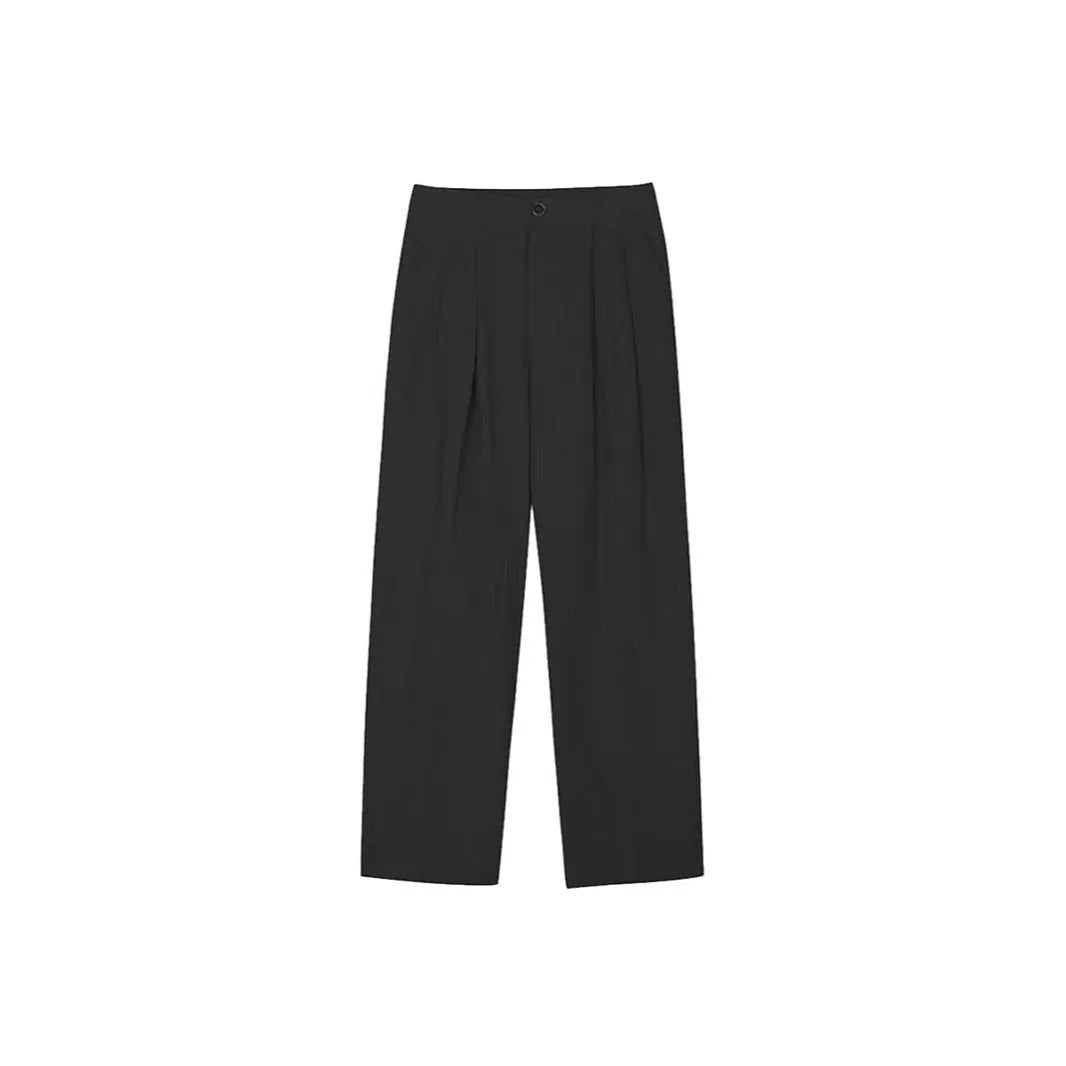 Men's lightweight cotton linen blend trousers in a loose fit, shown in apricot, army green, and purplish blue colours.