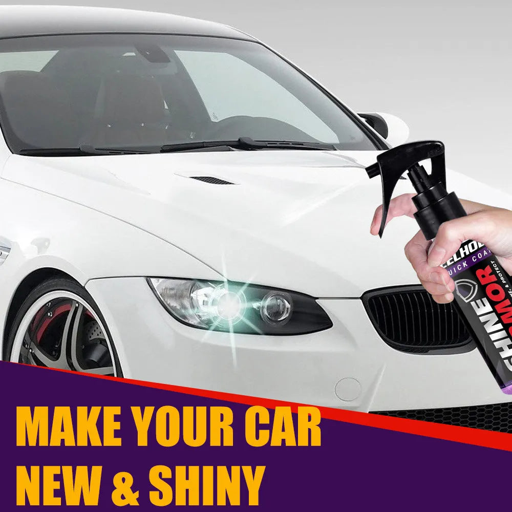 Purple car coating spray bottle with microplated crystal formulation for automotive protection