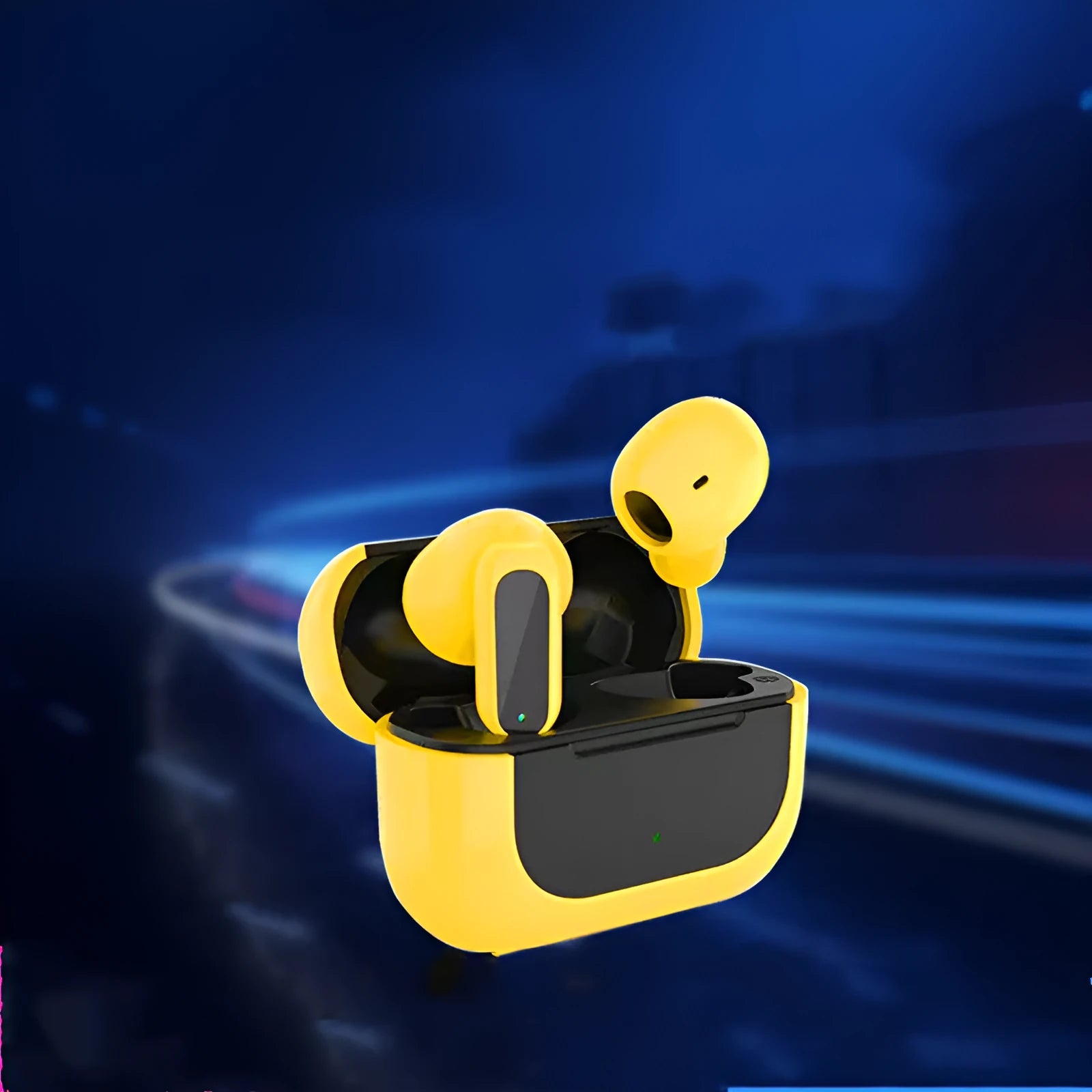 Jerry cartoon character wireless Bluetooth headphones in yellow colour with earplug design.