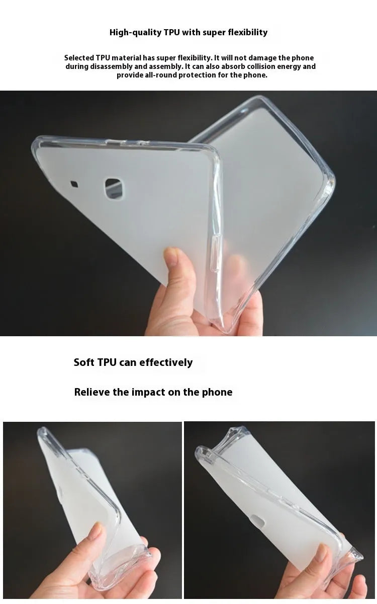 Clear transparent white ultra-thin silicone tablet protective case minimalist design