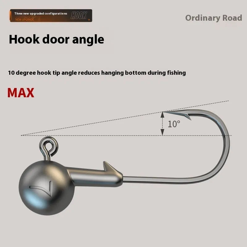 Set of 50 steel jig hooks with four-times strengthened construction and primary colour finish