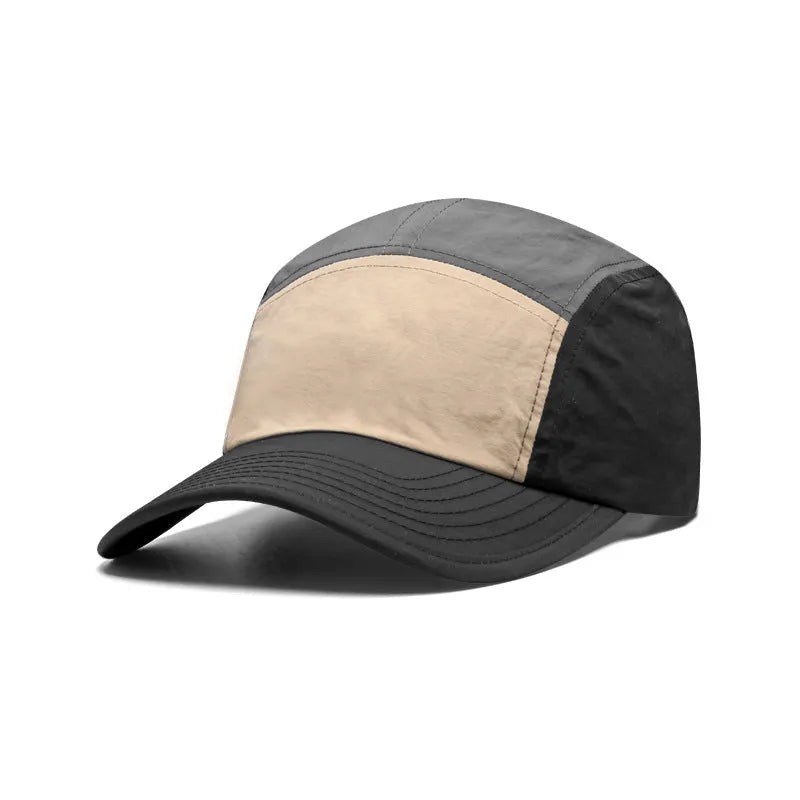 Men's quick-drying baseball cap with five colour-matched panels and curved brim