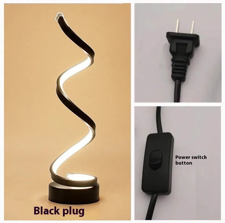 Black or white LED table lamp with aluminium shade and compact 125*450mm dimensions