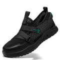 Men's grey safety work shoes with anti-smash, anti-puncture and insulation features for industrial protection