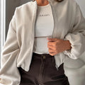 Women's off-shoulder casual coat with lantern sleeves in brown colour, loose Japanese Korean style