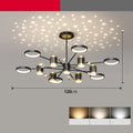 Black iron chandelier with 13 light heads and adjustable suspension