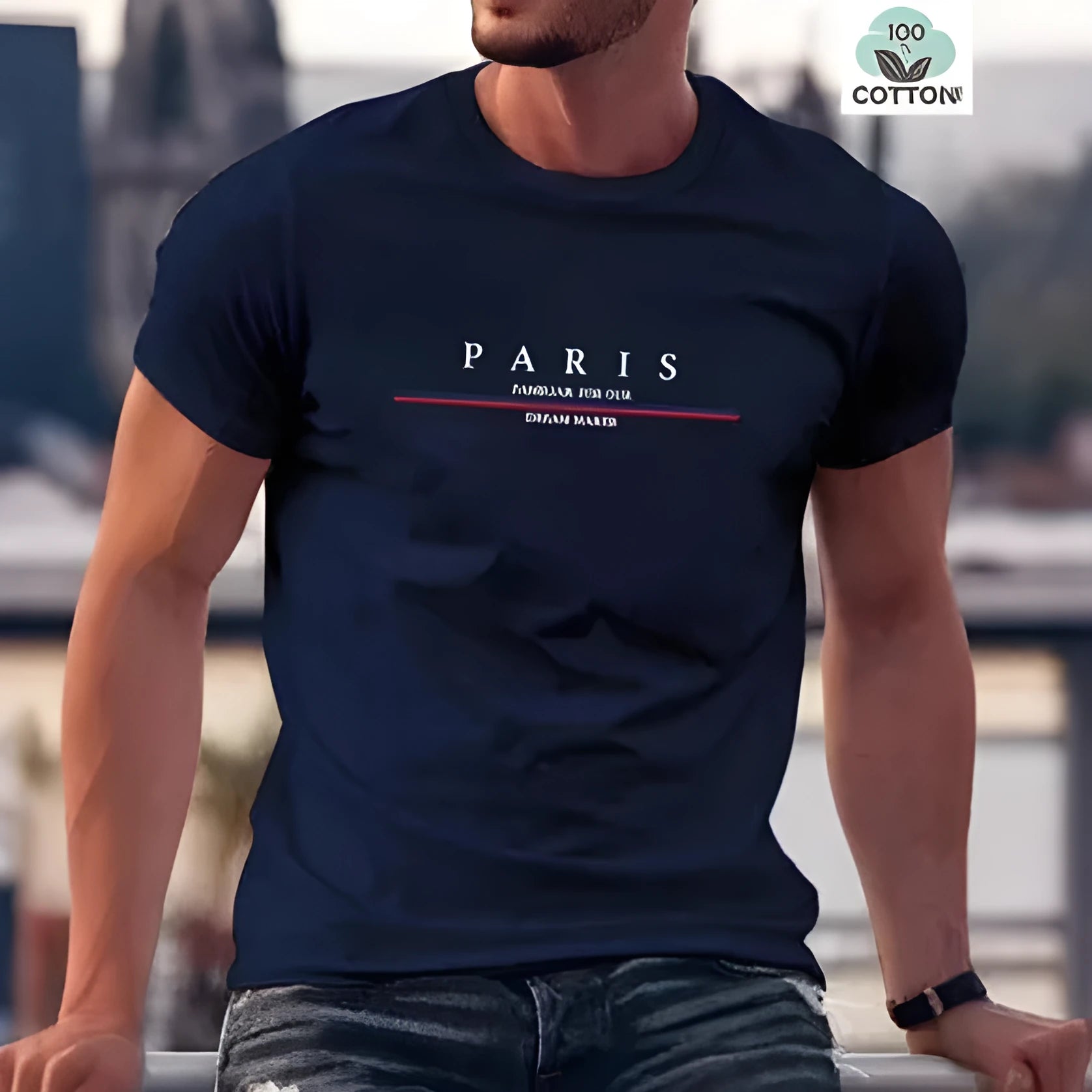 Men's loose fit pure cotton t-shirt with printed letter design in apricot colour.