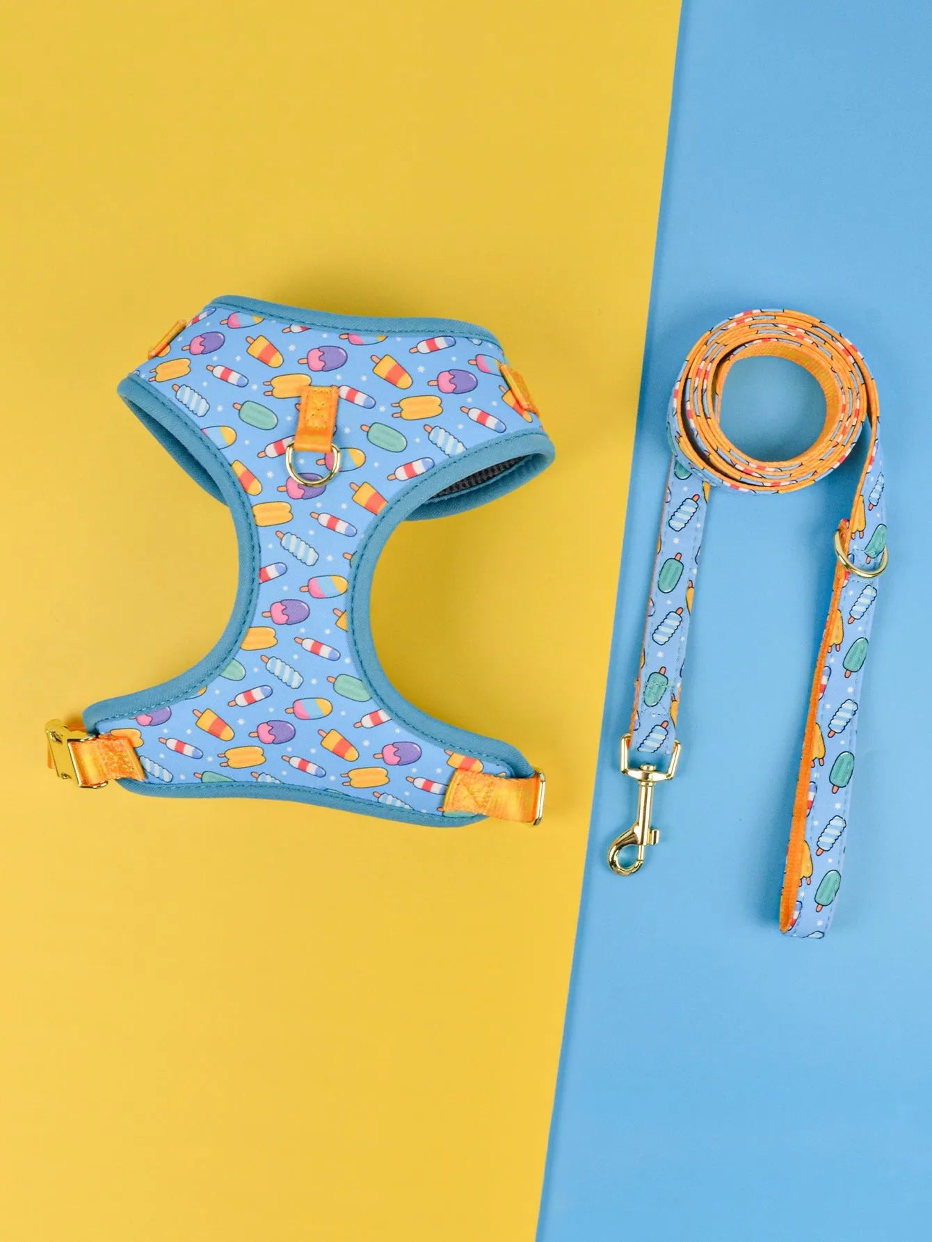 Polyester dog chest-back traction rope in multiple colours for medium and large breeds