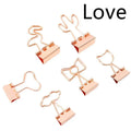 Gold decorative office clip with charm options including bow cactus cat flamingo love clouds designs