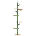 Solid wood cat climbing frame with integrated scratch board measuring 240-260cm tall