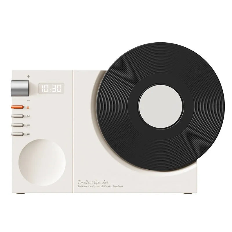 Mini Bluetooth portable speaker in Obsidian Black colour showing compact design with control buttons and card slot