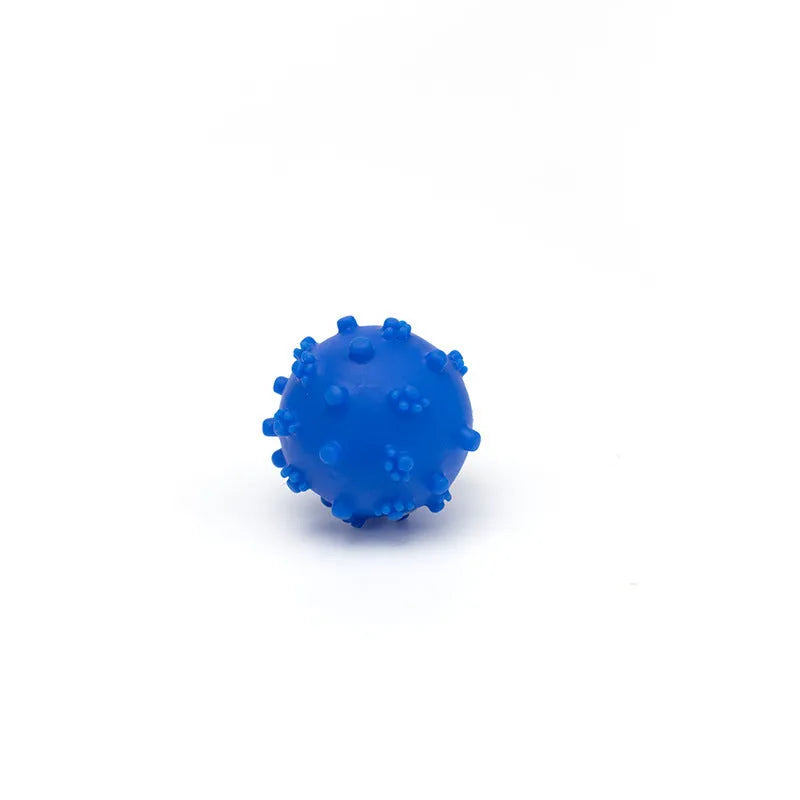 Bright coloured spiky dog toy balls for small puppies with squeaky features