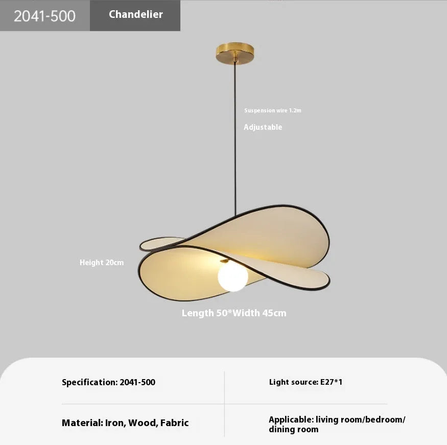 French artistic style fabric potato chip chandelier pendant light with modern simplicity design
